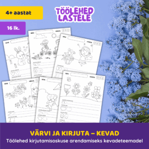 Töölehed „Värvi ja kirjuta – Kevad“