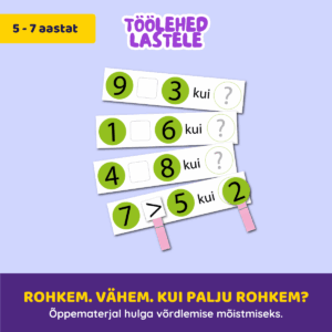 Pesulõksumäng „Rohkem. Vähem. Kui palju rohkem?“