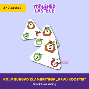Kolmnurgad klambritega „Arvu koostis”