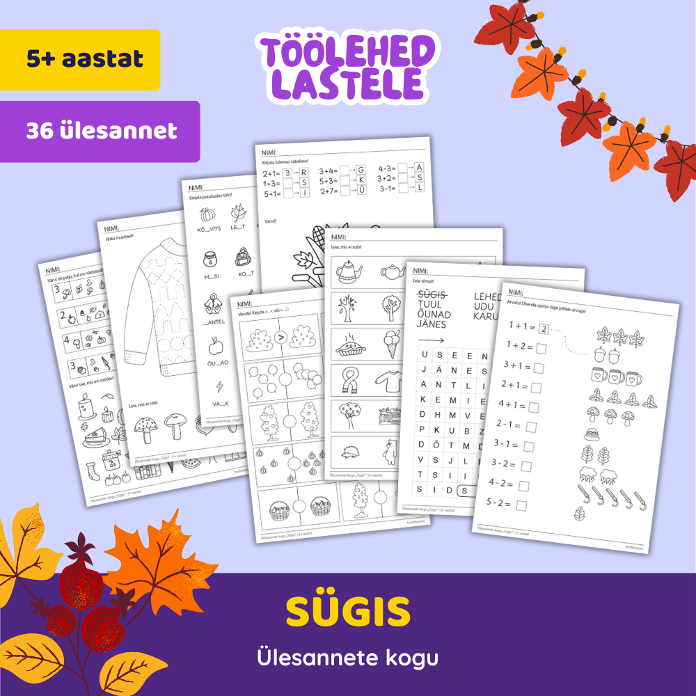 Ülesannete kogu „Sügis“ | 5+ aastat
