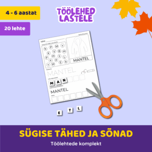 Töölehtede komplekt „Sügise tähed ja sõnad“
